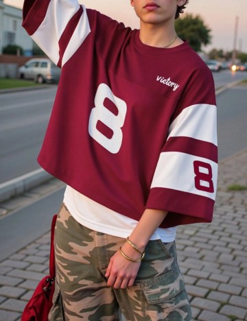 Tricou Shein, vișiniu