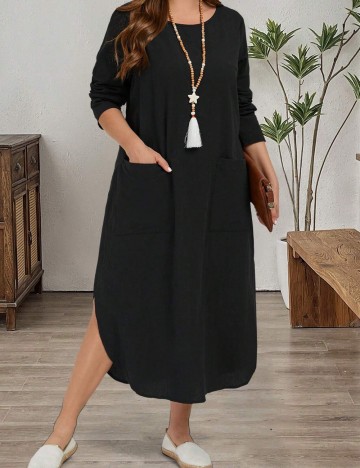 Rochie midi Shein Curve+, negru