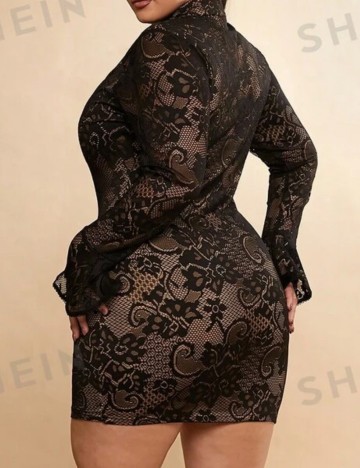 Rochie mini Shein Curve+ BAE, negru