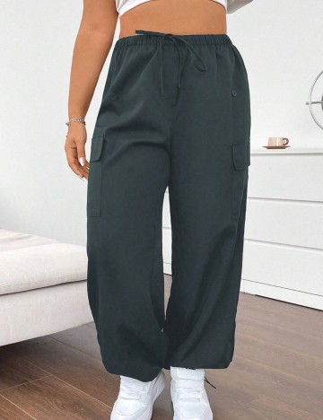 Pantaloni Shein Curve+, albastru