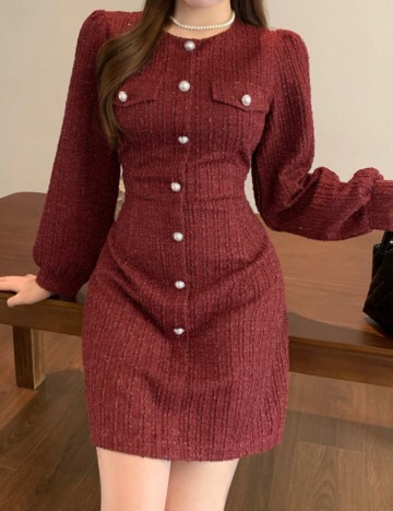Rochie mini Shein DAZY, vișiniu