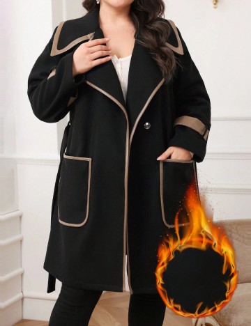 Palton Shein Curve+, negru