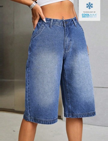 Pantaloni scurți de blugi Shein, albastru