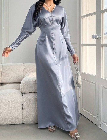 Rochie maxi Shein Modelyn, albastru prafuit