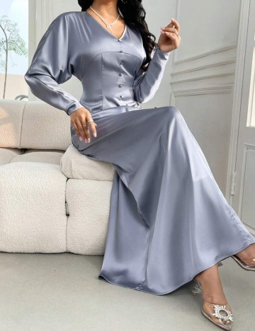 Rochie maxi Shein Modelyn, albastru prafuit