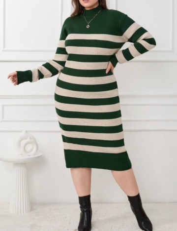 Rochie midi Shein Curve+, mix culori