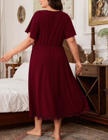 Rochie De Noapte Shein Curve+, vișiniu