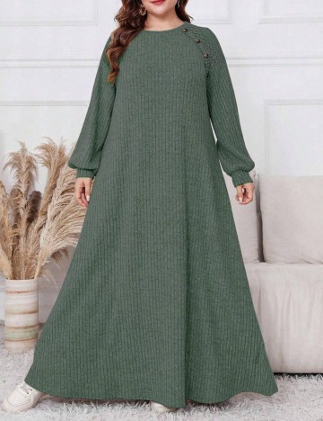 Rochie maxi Shein Curve+, verde