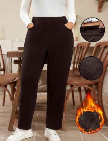Pantaloni Shein Curve+, maro