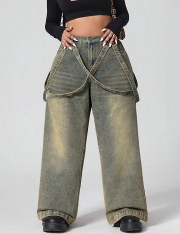 Jeans Shein Curve+, albastru