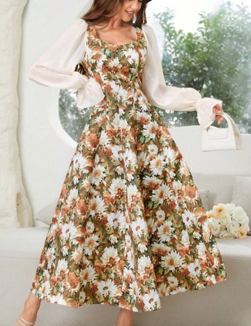 Rochie midi Shein, mix culori