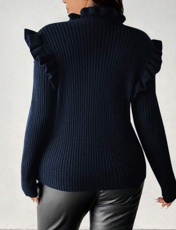 Pulover Shein Curve+, bleumarin