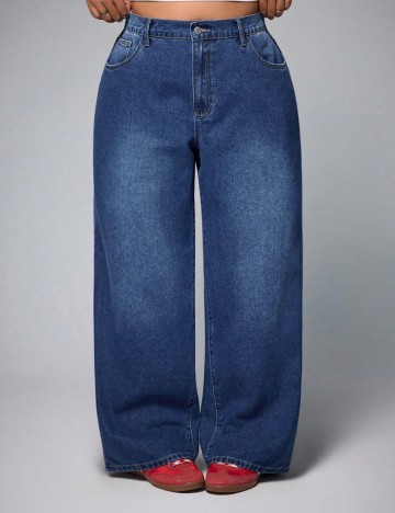 Jeans Shein Curve+, albastru