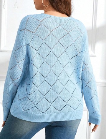 Pulover Shein Curve+, albastru