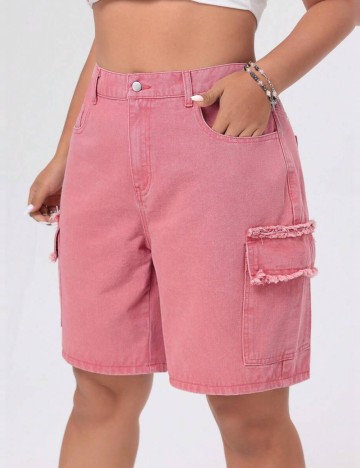 Pantaloni scurți Shein Curve+ ICON, roz