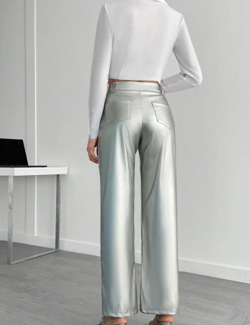 Pantaloni Shein, argintiu