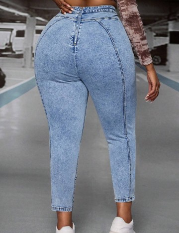Jeans Shein Curve+, albastru