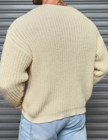 Pulover Shein MANFINITY, crem