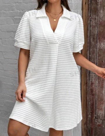 Rochie mini Shein Curve+, alb