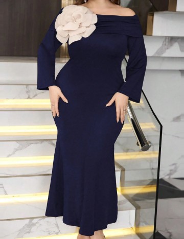 Rochie maxi Shein Curve+, albastru