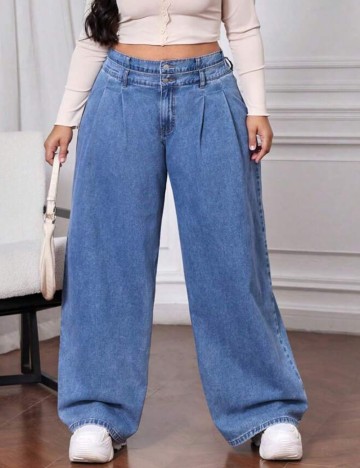 Jeans Shein Curve+, albastru