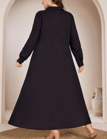 Rochie tip cămașă Shein Curve+, negru