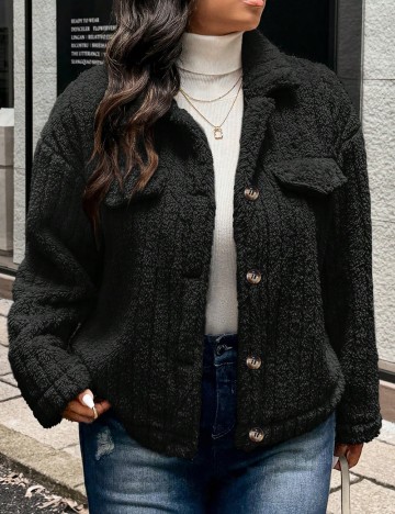 Jachetă Shein Curve+, negru