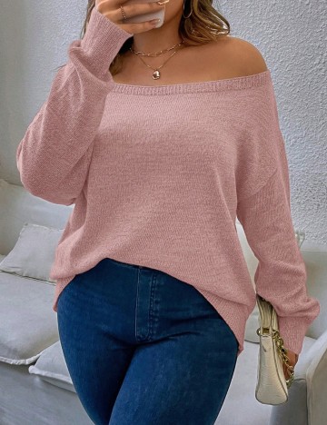 Pulover Shein Curve+, roz