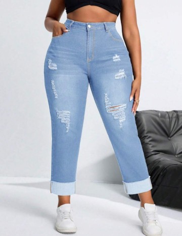 Jeans Shein Curve+, albastru