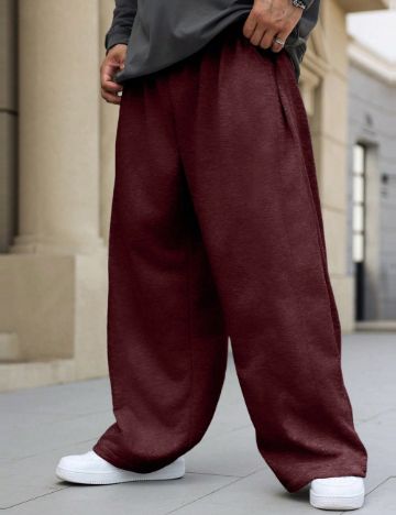 Pantaloni de trening Shein MANFINITY, roșu