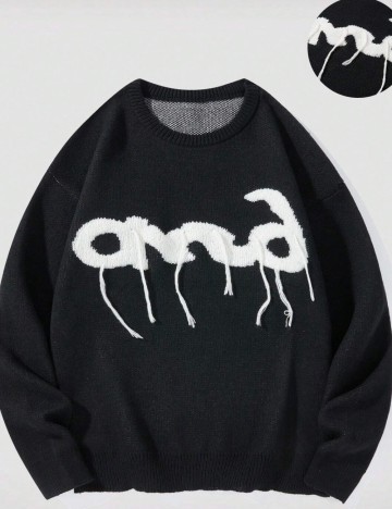 Pulover Shein MANFINITY, negru