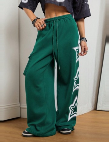 Pantaloni de trening Shein, verde