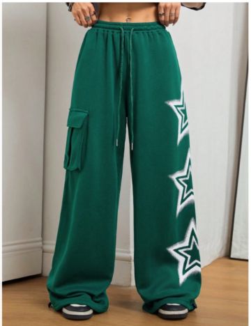 Pantaloni de trening Shein, verde