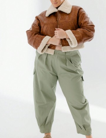 Pantaloni Shein Curve+, verde