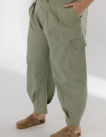 Pantaloni Shein Curve+, verde
