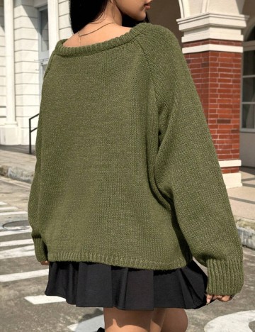 Pulover Shein Curve+, verde
