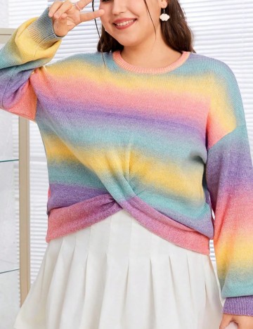 Pulover Shein Curve+, mix culori