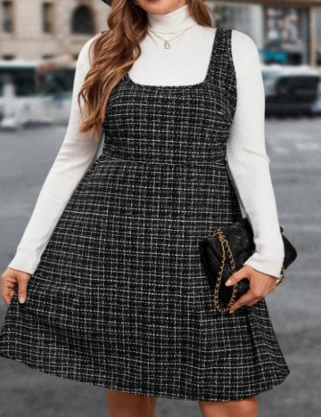 Sarafan Shein Curve+, negru