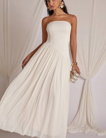 Rochie maxi Shein, crem