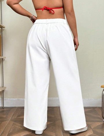 Pantaloni Shein Curve+, alb