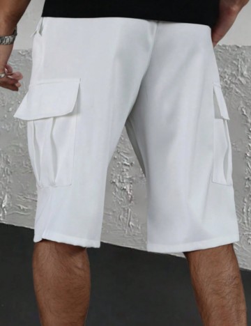 Pantaloni scurți cargo Shein MANFINITY, alb
