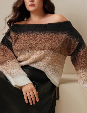 Pulover Shein Curve+, mix culori