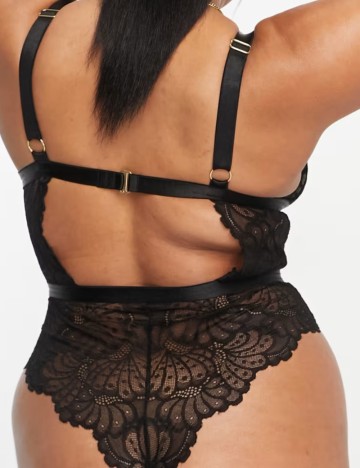 Body-uri cu dantelă ASOS, negru