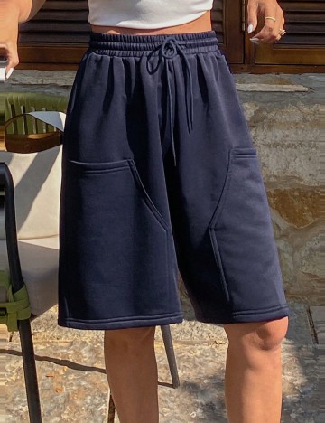 Pantaloni scurți Shein DAZY, bleumarin