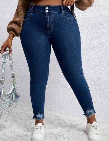 Jeans Shein Curve+, albastru