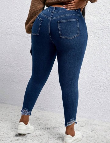 Jeans Shein Curve+, albastru