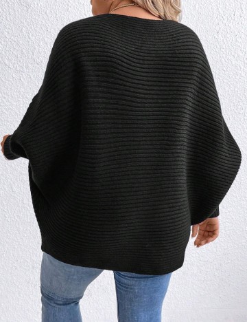 Pulover Shein Curve+, negru
