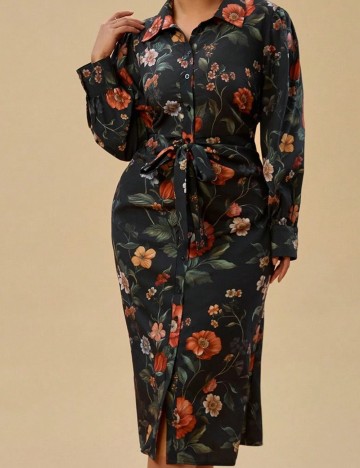 Rochie midi Shein Curve+, negru