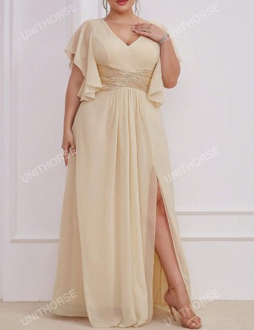 Rochie de ocazie Shein Curve+, crem