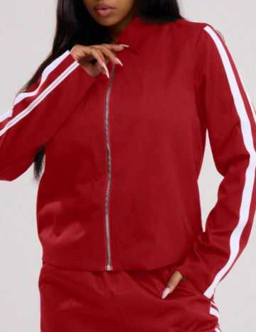 Bluză cu fermoar MUSERA by Shein, roșu